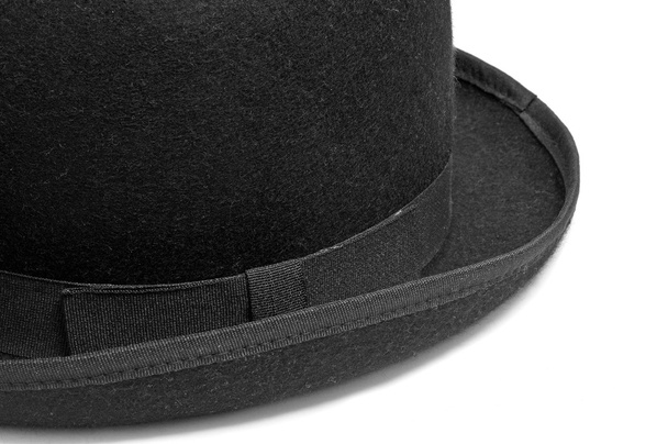 closeup ενός καπέλου Μπόουλερ απομονωθεί σε λευκό φόντο - Φωτογραφία, εικόνα