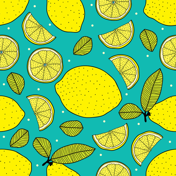 Nahtloses Muster aus Zitrone - Vektor, Bild