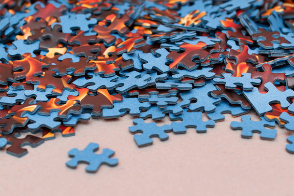 Mixed Peaces of the Colorful Jigsaw Puzzle - Valokuva, kuva