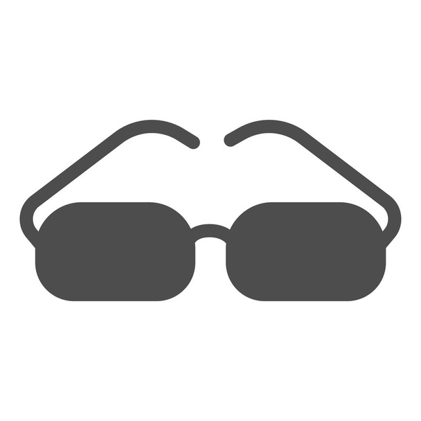 Glasses with rectangular lenses solid icon, officesyndrome concept, glasses vector sign on white background, glasses glyph style for mobile concept and web design. Vector graphics. - Вектор, зображення