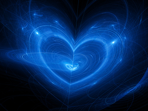 Nebulosa fantasia cuore blu nello spazio
 - Foto, immagini
