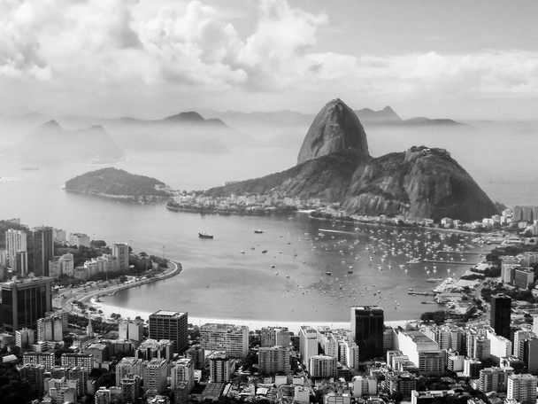 Panoramic view of Rio de Janeiro black and white - Photo, Image