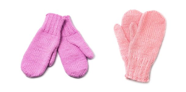 Ροζ γάντια που απομονώνονται σε λευκό φόντο - Φωτογραφία, εικόνα
