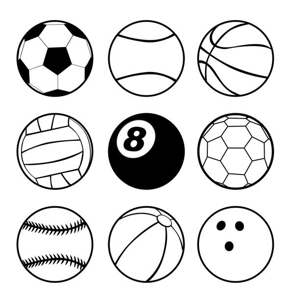 Palle sportive - Vettoriali, immagini