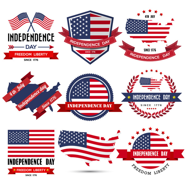 Independence day badges - Vecteur, image