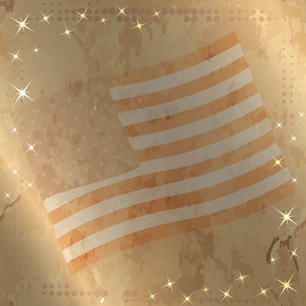 Ilustração vetorial retrô com bandeira dos EUA em segundo plano
 - Vetor, Imagem