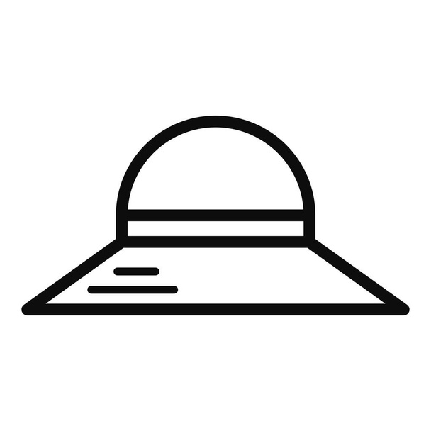 Una hembra sombrero de paja vector de alta calidad simple línea icono ilustración aislada sobre fondo blanco - Vector, imagen