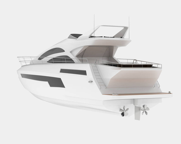 Yacht di lusso isolato sullo sfondo. rendering 3d - illustrazione - Foto, immagini