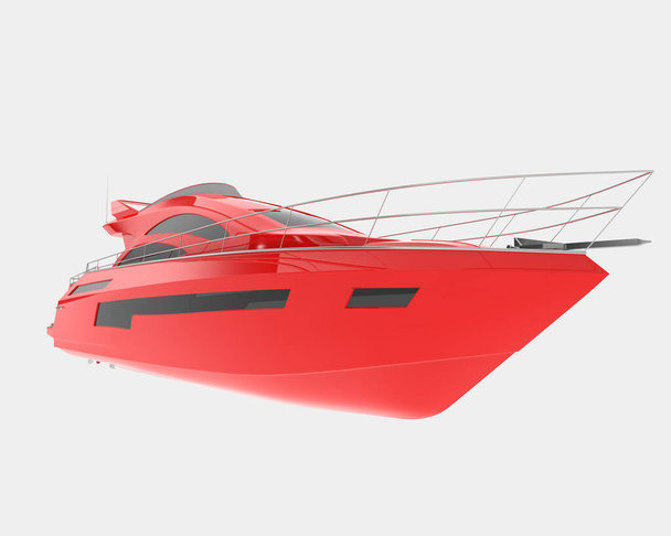 Luxusní jachta izolovaná na pozadí. 3D vykreslování - ilustrace - Fotografie, Obrázek