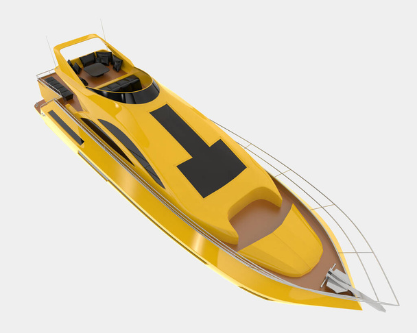 Luxus jacht elszigetelt a háttérben. 3d renderelés - illusztráció - Fotó, kép