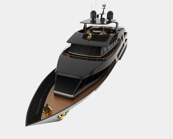 Luxus szuper jacht elszigetelt a háttérben. 3d renderelés - illusztráció - Fotó, kép