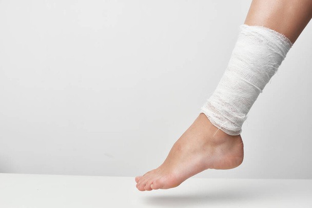 leg injury,  bandage. High quality photo - Photo, Image