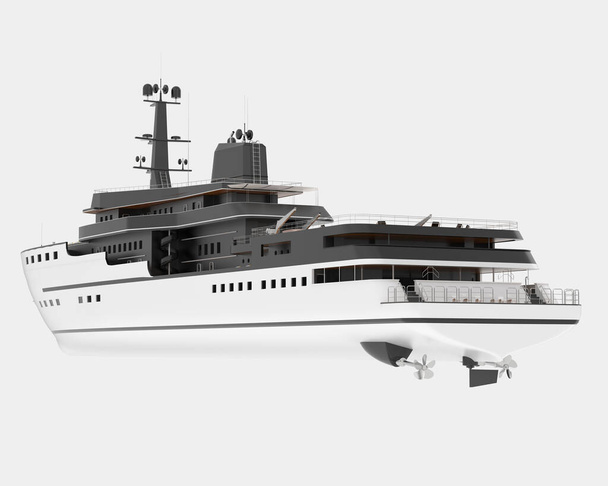 Mega yacht isolato sullo sfondo. rendering 3d - illustrazione - Foto, immagini