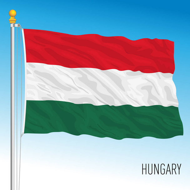 Ungarn offizielle Nationalflagge, Europäische Union, Vektorillustration - Vektor, Bild