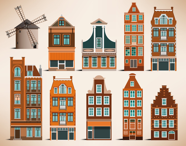 Dutch houses - Vector, Image