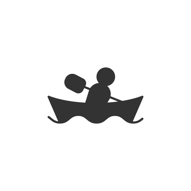Kayak simgesi beyaz arkaplanda izole edildi. Tekne sembolü modern, basit, vektör, web sitesi tasarımı için simge, mobil uygulama, ui. Vektör İllüstrasyonu - Vektör, Görsel