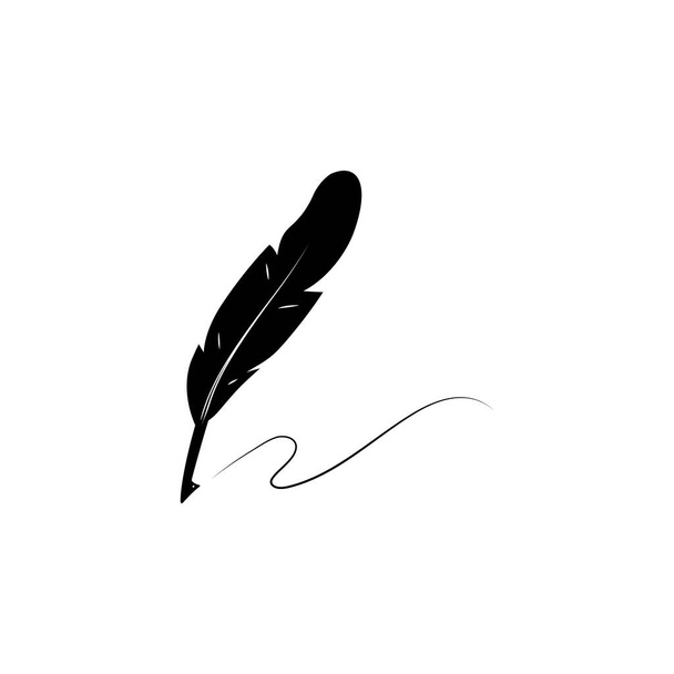Tüy kalem logosu illüstrasyon tasarımı - Vektör, Görsel