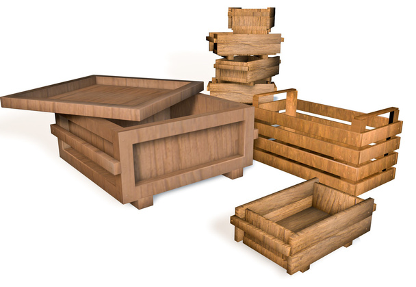 houten kratten  - Foto, afbeelding