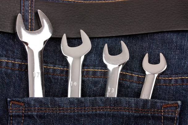 Spanners in jeans pocket - Photo, Image