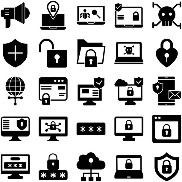 La ciberseguridad es importante para la seguridad de los productos digitales, la seguridad de las PC, la protección de la red o la seguridad de la innovación de datos es la garantía de los marcos y organizaciones de PC de la revelación de datos, robo o daño a sus equipos, programación,  - Vector, imagen