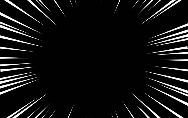 Línea de concentración blanca sobre fondo negro (línea de efecto) - Vector, Imagen