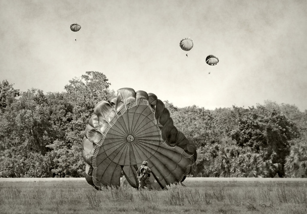 spadochroniarzy epoki II wojny światowej - Zdjęcie, obraz