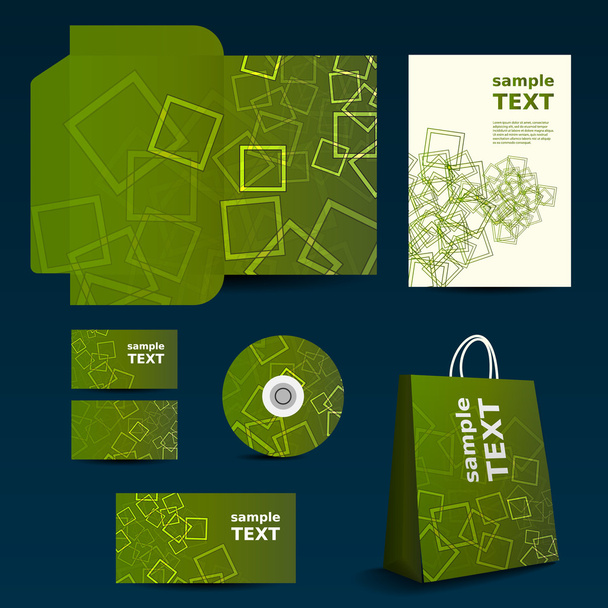 Stationery Template, Corporate Image Design with Squares - Vektor, Bild
