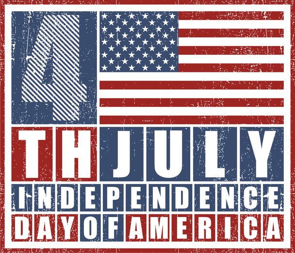 Independence Day of America on grunge background. - Vector, imagen