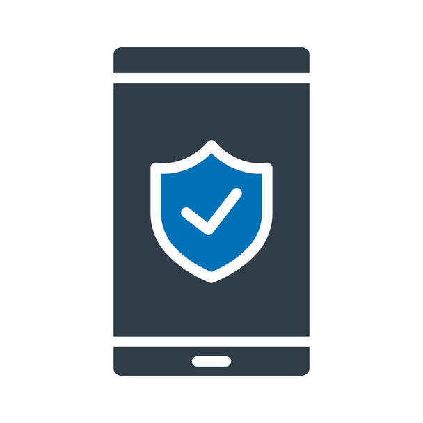 Mobil biztonsági ikon, amely könnyen módosítható vagy szerkeszthető - Vektor, kép