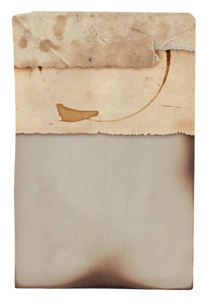 Старий старовинний груба текстура ретро паперу з обпаленими краями, плямами і подряпинами фону
  - Фото, зображення