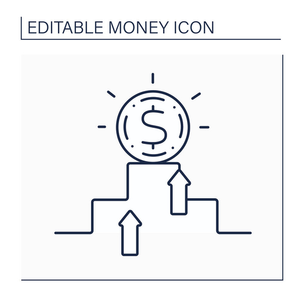 Icono de línea de moneda dura - Vector, Imagen