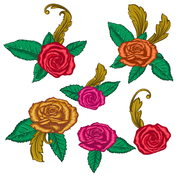 Decorative rose - Wektor, obraz