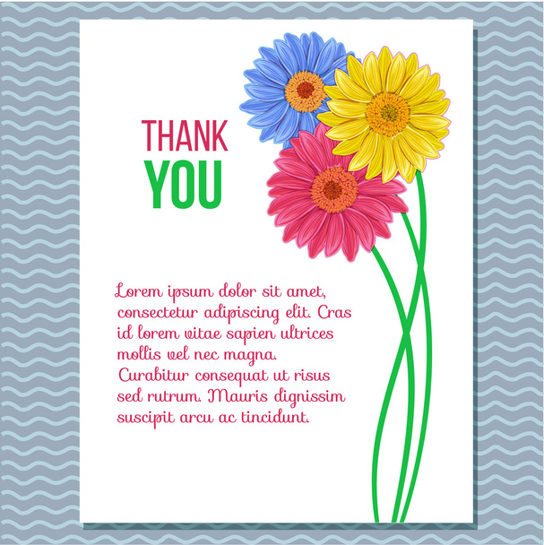 Floral invitation greeting card. - Vector, imagen