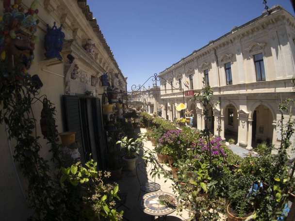 Palazzolo Acreide Szicília barokk történelmi falu  - Fotó, kép