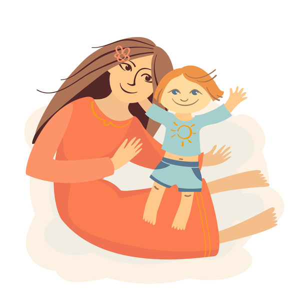 vector mother and child - Vector, Image