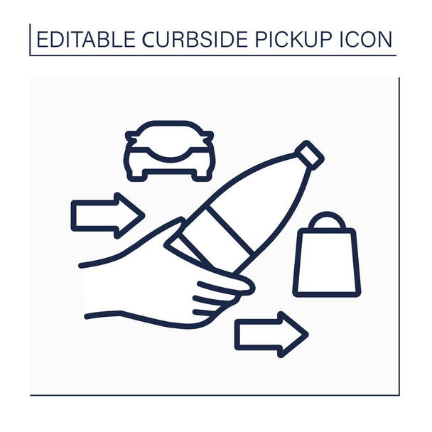 Curbside icono de la línea de recogida - Vector, imagen