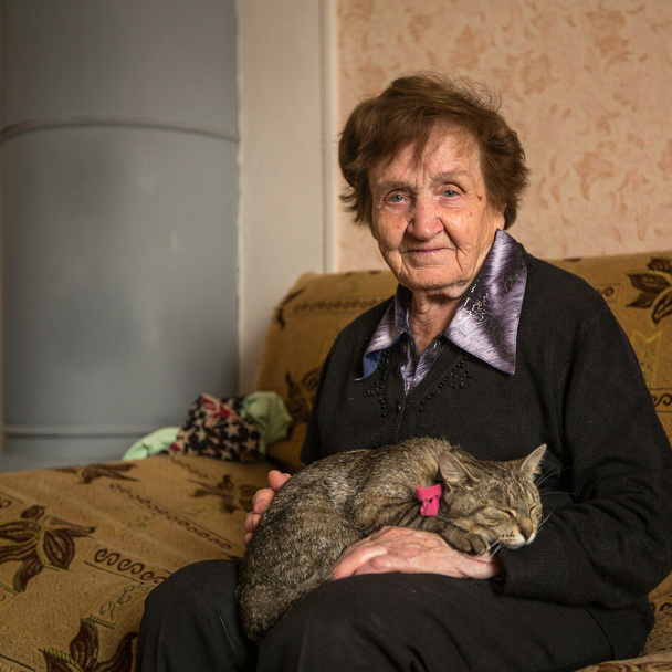 mujer con gato. - Foto, Imagen