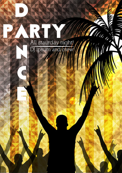 taniec party plakat szablon tło - ilustracja wektorowa - Wektor, obraz