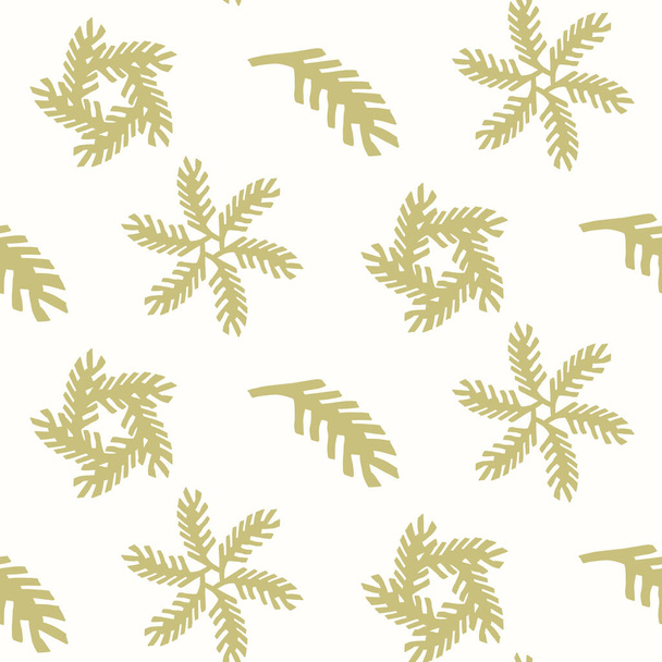 Seamless minimal winter twig holiday background. Stylized spruce branch duotone pattern. Scandi festive christmas motif background. Stylish simple modern yule foliage digital gift wrap paper. - Vector, Image
