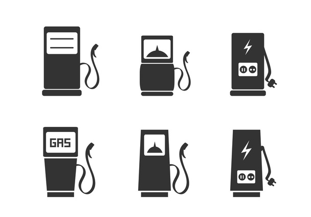 Charging station icons set - Vektor, kép