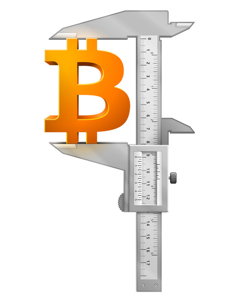 Caliper misura simbolo bitcoin
 - Vettoriali, immagini