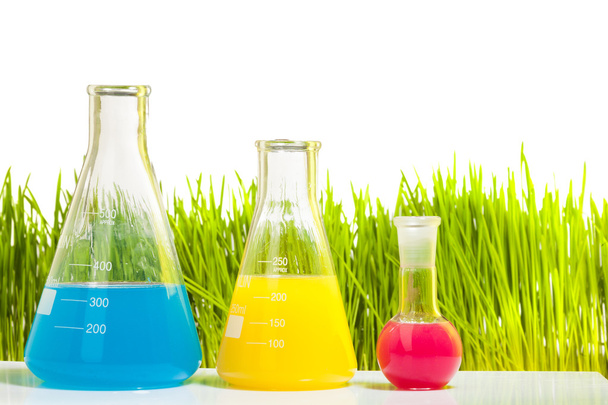 Colorful liquids in three different test tubes   - Foto, immagini