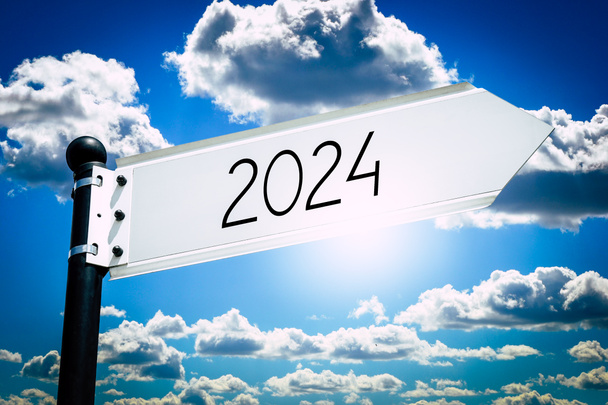 2024年1本の矢で空を背景にした標識 - 写真・画像