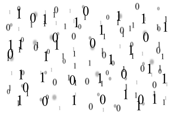 Codice binario, uno e zero, sfondo bianco. Tecnologia digitale, concetto di era moderna - Foto, immagini