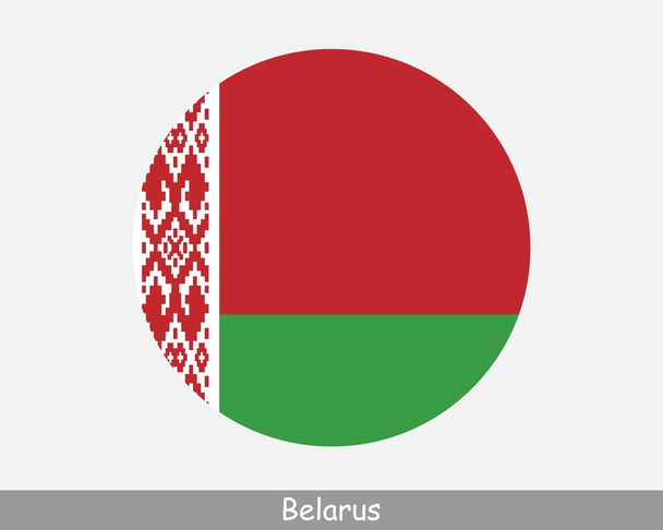 Weißrussland runde Kreisfahne. Weißrussisches rundes Bannersymbol. eps-Vektor - Vektor, Bild