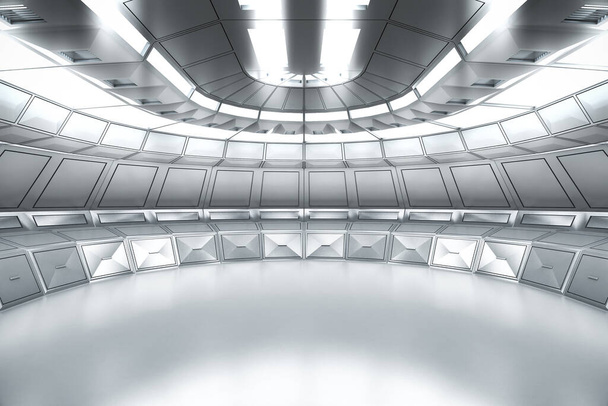Modern Future background technology Concepto interior de ciencia ficción. renderizado 3d - Foto, Imagen