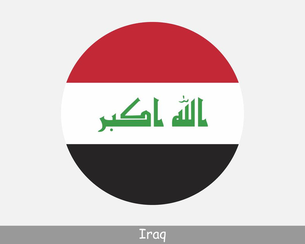 Iraq Round Circle Flag. Iraqi Circular Button Banner Icon. EPS Vector - Vetor, Imagem