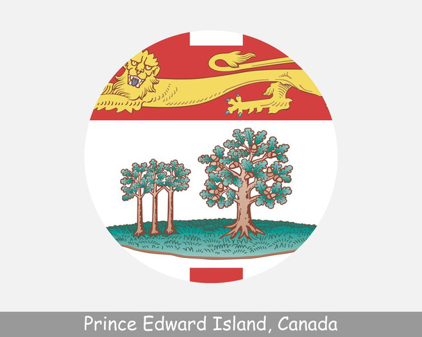 Prince Edward Island Canada Round Circle Flag. PE Canadian Province Circular Button Banner Icon. EPS Vector - Vektor, kép