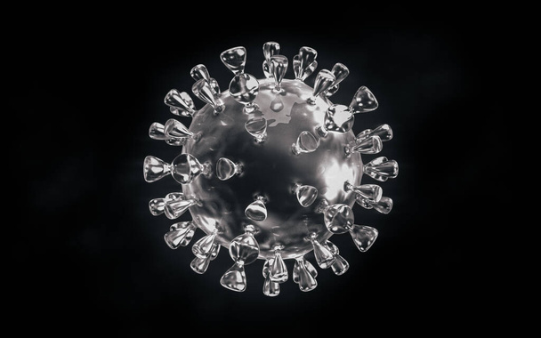 Makró sejtvírusfertőzés mikroszkóp alatt. Absztrakt vírusfertőzés okozza a krónikus betegség hátterét. 3d illusztráció. - Fotó, kép