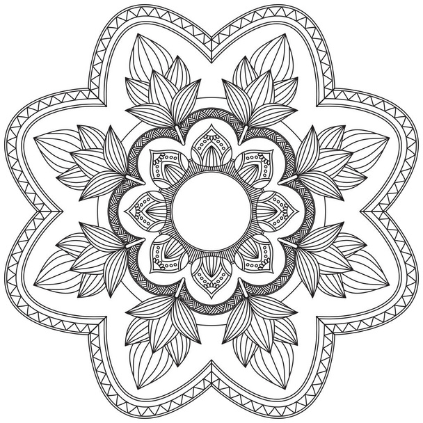 Φύλλο Λουλούδι Πέταλο Χρωματισμός Mandala Τέχνη Απλή Γραφική Σχήμα Διάνυσμα Floral Oriental Περίγραμμα Vintage Διακοσμητικά Στοιχεία Μοτίβο Εικόνα Ισλάμ Αραβική Ινδική Τουρκική Μυστικιστική Θρησκεία Ηθικά Lotus - Διάνυσμα, εικόνα